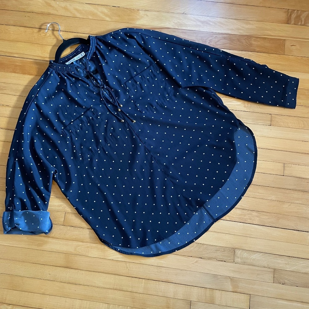 ABERCROMBIE & FITCH Celestial Star Print Popover Shirt Top Blouse Whimsigoth